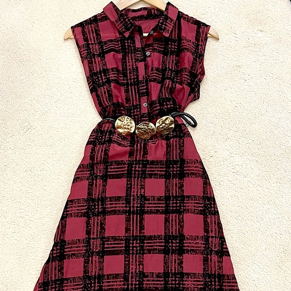 SILK BLEND LONG SLEEVELESS SHIRTDRESS SHIRT DRESS - Picture 1 of 5